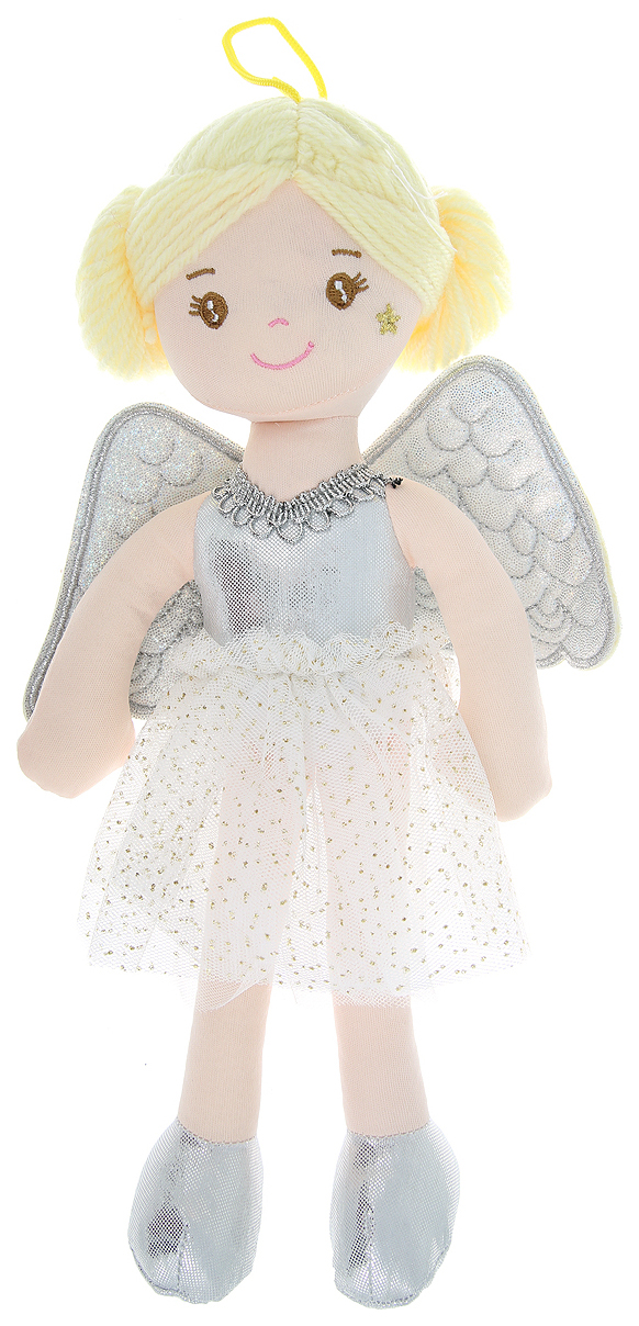 фото Кукла мягконабивная в белом платье "ангел", 30 см abtoys