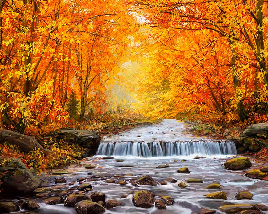

Алмазная вышивка Алмазное Хобби Осень, 40x50 см, Осень