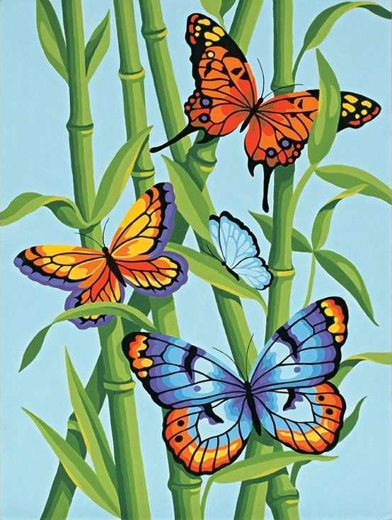 

Картина по номерам Molly Яркие бабочки, 20x30, Яркие бабочки