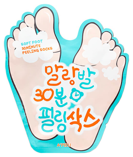 Маска для ног A'Pieu Soft Foot 30 Minute Peeling Socks 40 г a pieu пилинг для ног soft foot отшелушивающий с ана и вha кислотами 40