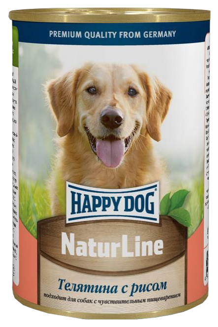 фото Консервы для собак happy dog naturline, с телятиной и рисом, 20шт по 400г