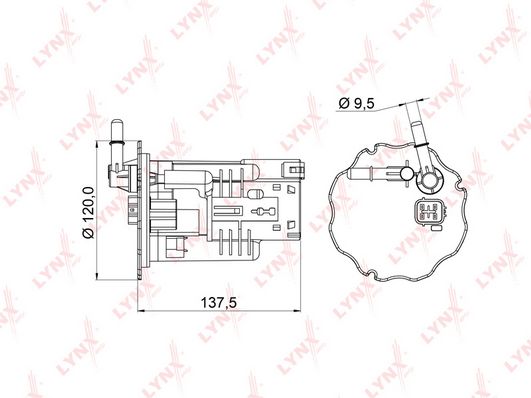 фото Фильтр топливный lynxauto lf-967m