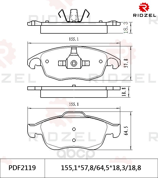 

Комплект тормозных колодок RIDZEL PDF2119