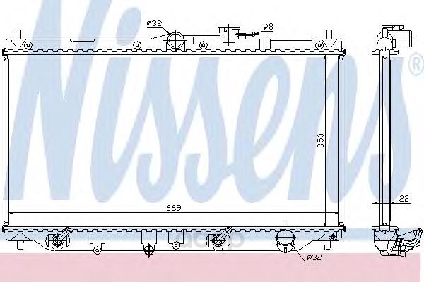 фото Радиатор охлаждения двигателя nissens 622831