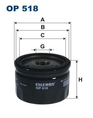 

Фильтр масляный FILTRON OP518