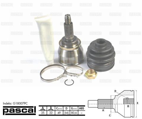 

Шрус PASCAL G18007PC