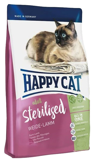 фото Сухой корм для кошек happy cat sterilised, для стерилизованных, ягненок, 1,4кг