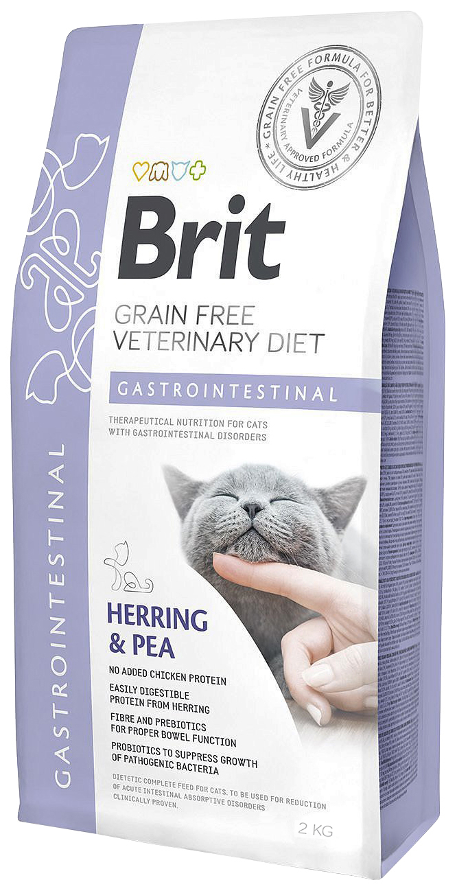 фото Сухой корм для кошек brit veterinary diet gastrointestinal, при гастрите, сельдь, 2кг