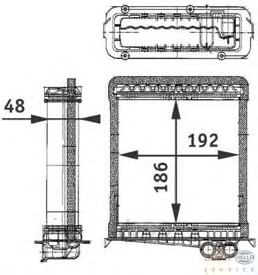 Теплообменник, отопление салона легковой автомобиль Hella 8FH351311-751