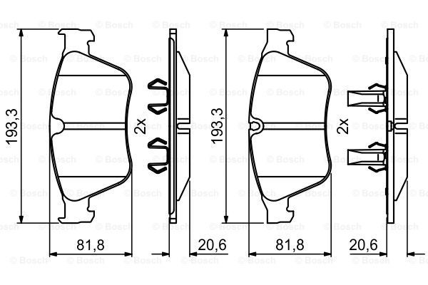 

Тормозные колодки Bosch дисковые 986494875