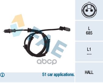 

Датчик abs FAE 78095