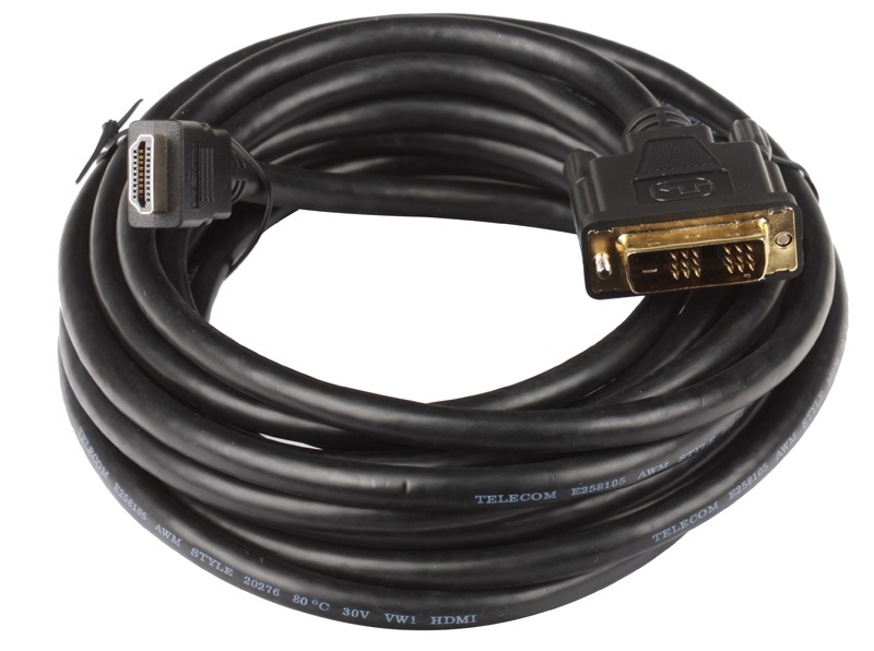 

Кабель HDMI - DVI-D 19M/19M 5м Telecom, Черный