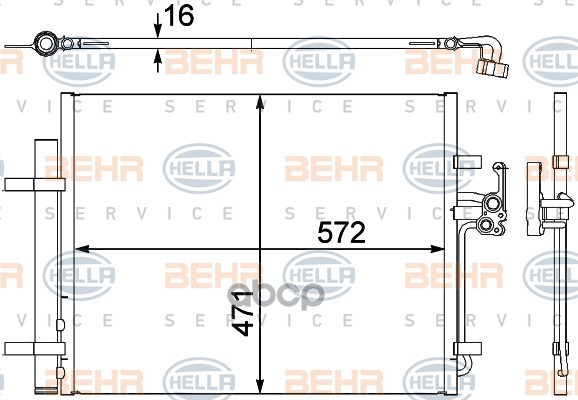 Радиатор кондиционера BEHR HELLA SERVICE 8FC351303201