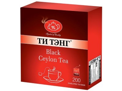 Чай черный в пакетиках для чашки в конвертах Ти Тэнг Black Ceylon Tea 200*2 г