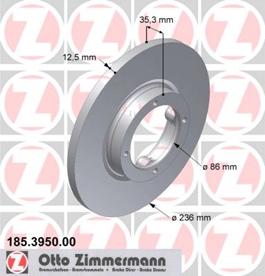 

Тормозной диск ZIMMERMANN 185.3950.00