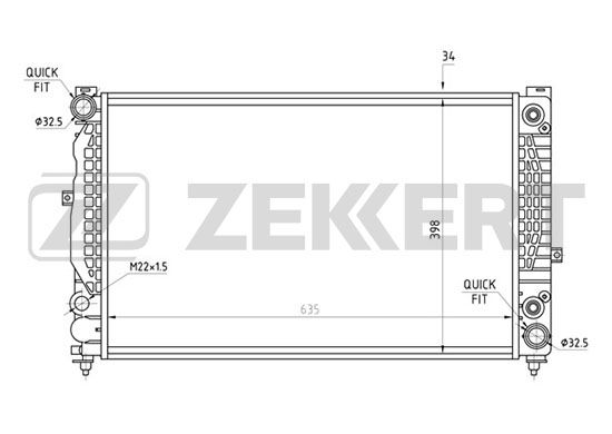 

Радиатор охлаждения двигателя ZEKKERT MK-1067