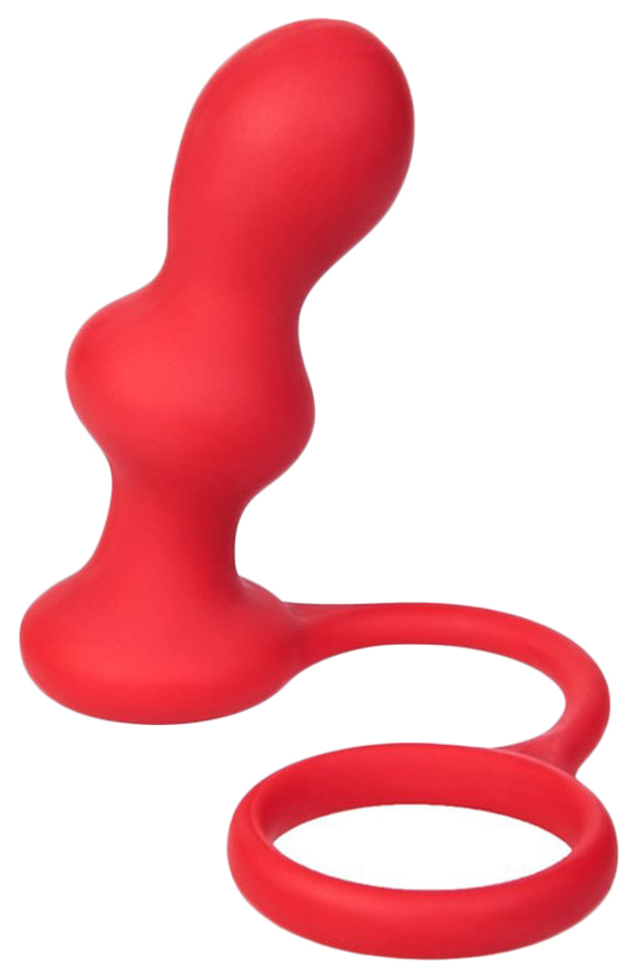 Красная Анальная пробка с кольцом 10 см
