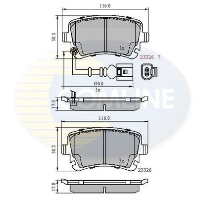 

Комплект тормозных колодок, дисковый тормоз COMLINE CBP11313