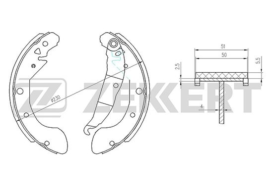 

Комплект тормозных колодок ZEKKERT BK-4167