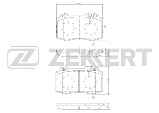 фото Комплект тормозных колодок, дисковый тормоз zekkert bs-1121