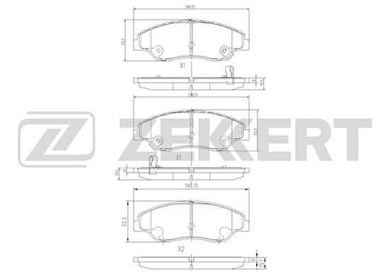 

Тормозные колодки ZEKKERT дисковые BS-1902