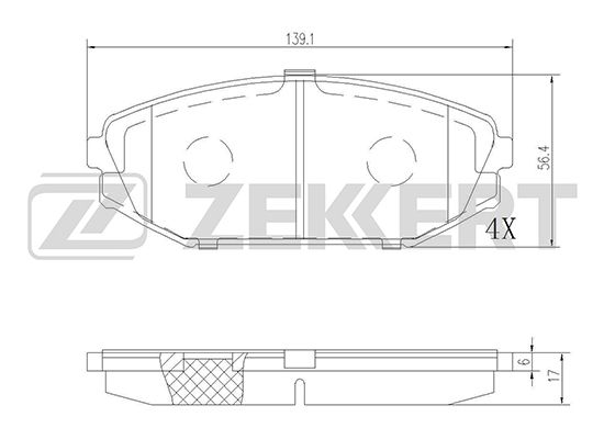 фото Комплект тормозных колодок, дисковый тормоз zekkert bs-2167