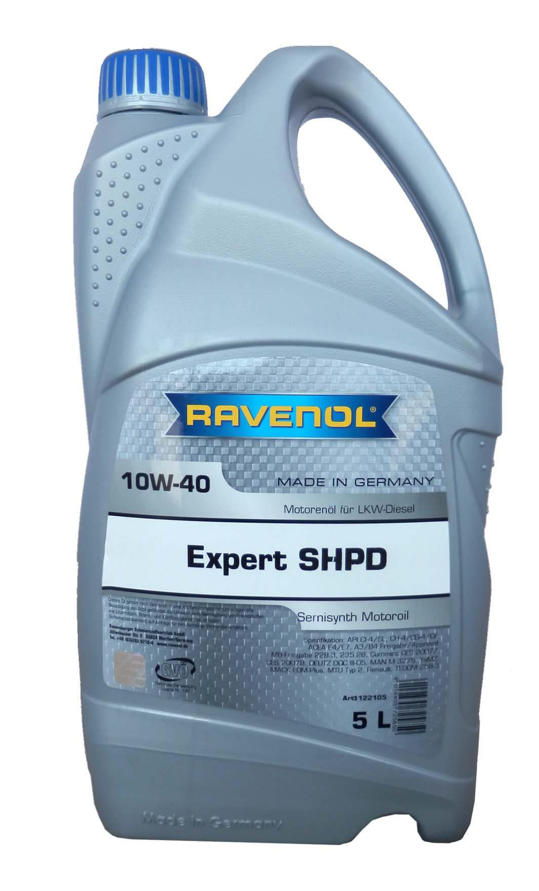 фото Моторное масло ravenol expert shpd sae 10w-40 5л