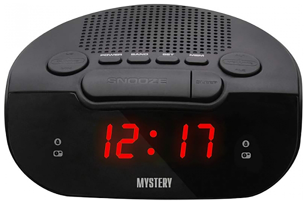 фото Радио-часы mystery mcr-21 черный красная подсветка