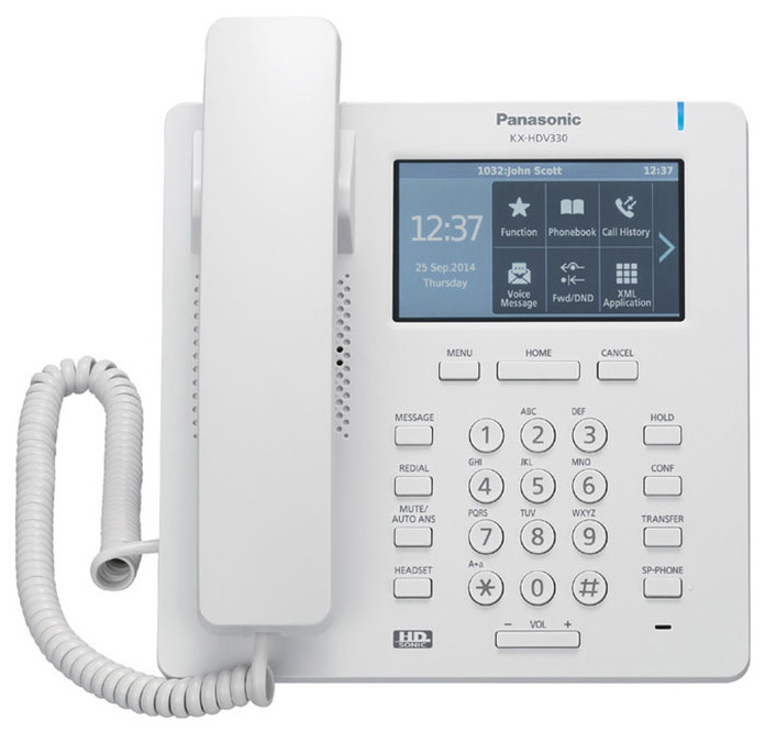 фото Телефон ip panasonic kx-hdv330ru белый