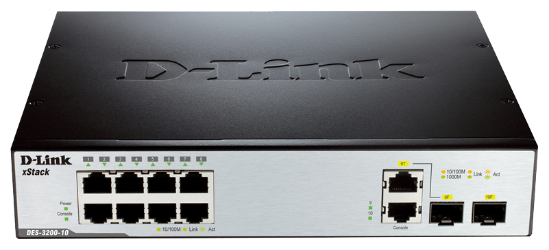 

Коммутатор D-Link DES-3200-10 Black/Grey, DES-3200