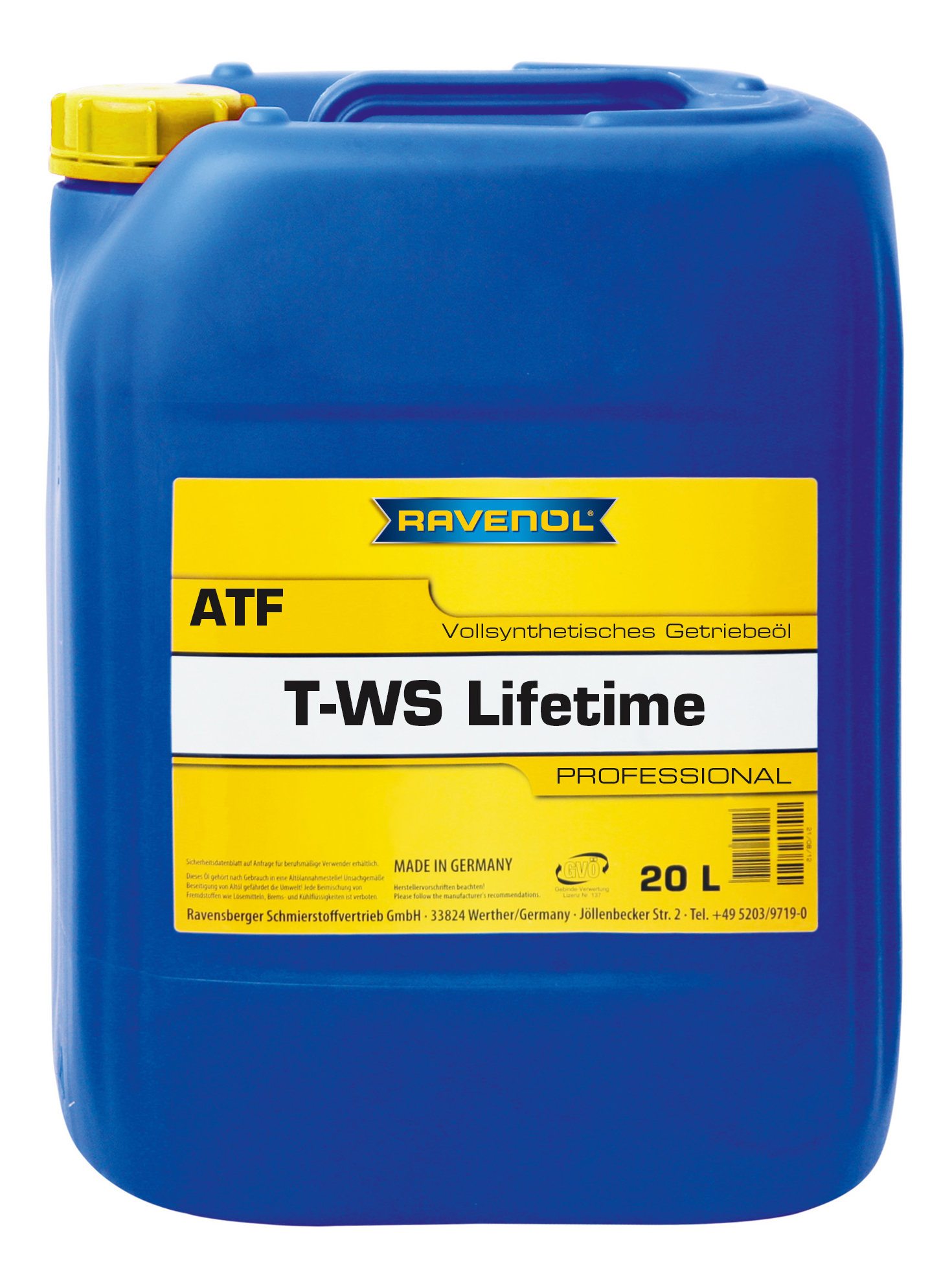 фото Трансмиссионное масло ravenol atf t-ws lifetime 20л 1211106-020-01-888