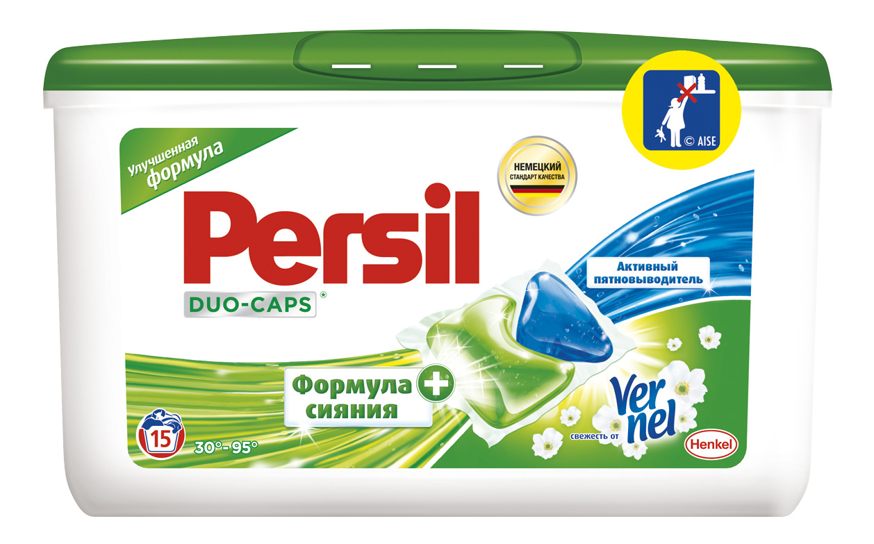 

Капсулы для стирки Vernel persil duo-caps свежесть 15 штук