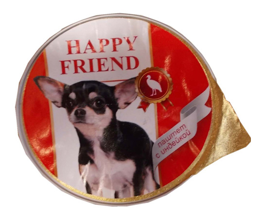 Консервы для собак HAPPY FRIEND, индейка, 125г