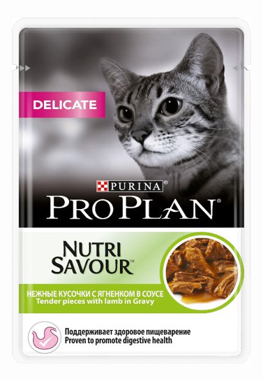 фото Влажный корм для кошек pro plan nutri savour delicate, ягненок, 24шт, 85г