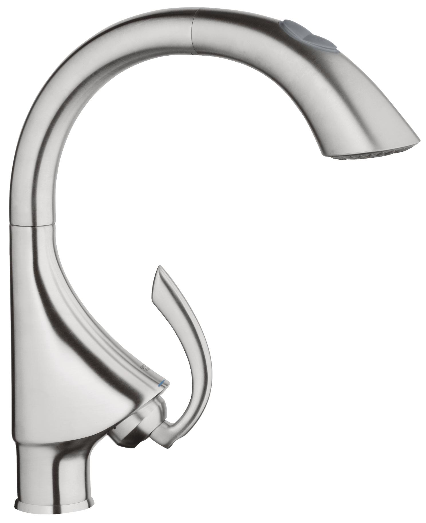 фото Смеситель для кухонной мойки grohe k4 33782sd0 нержавеющая сталь