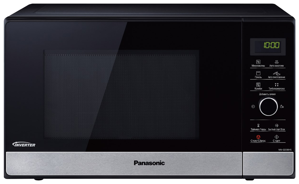 Микроволновая печь с грилем Panasonic NN-GD38HSZPE серый, черный