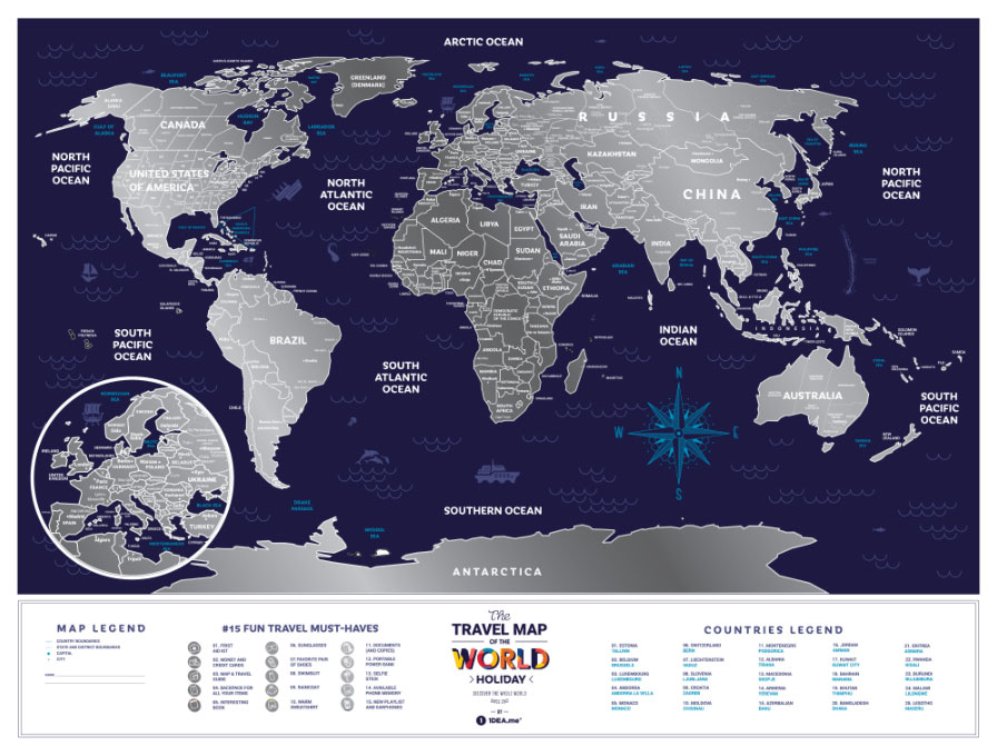 

Географическая карта 1DEA.me Travel Map Holiday World