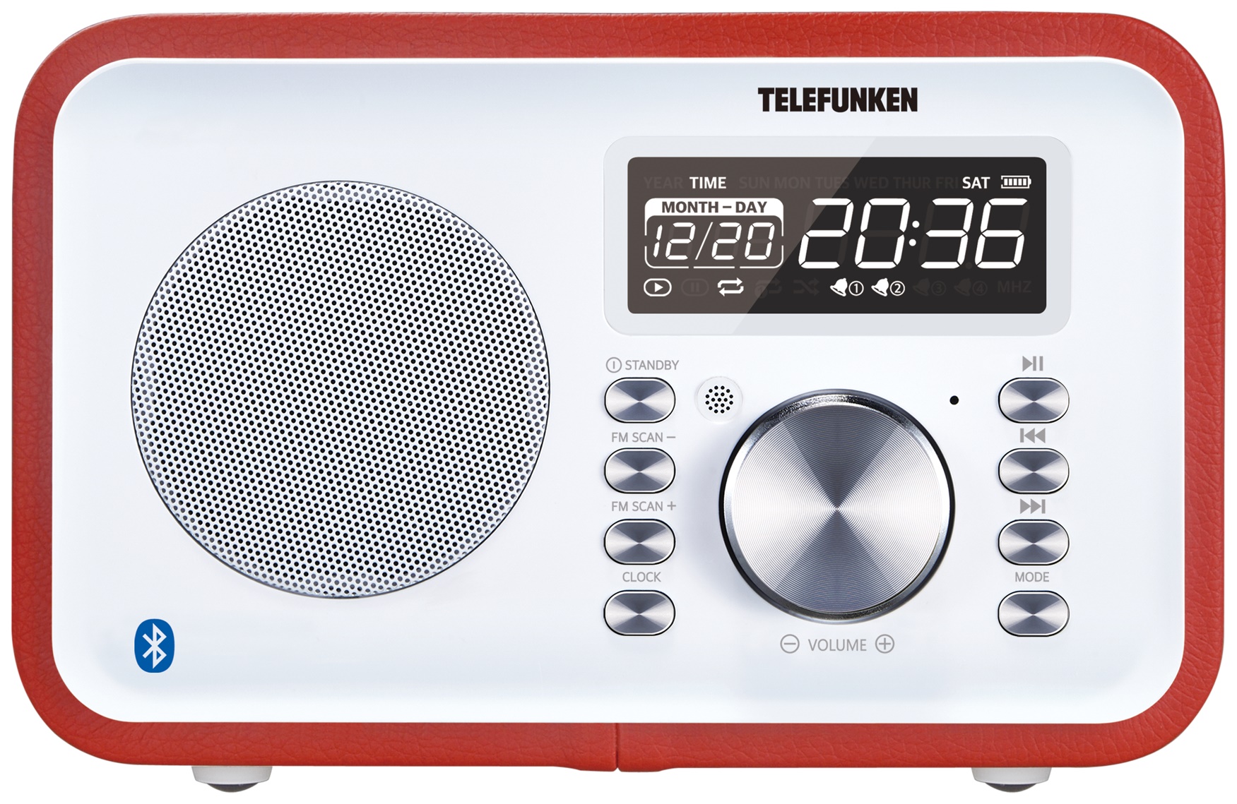 фото Радио-часы telefunken tf-1581ub красный
