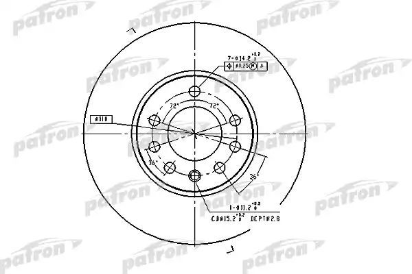 фото Тормозной диск patron pbd4048