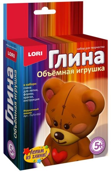 Игрушка объемная из глины Игрушечный мишка