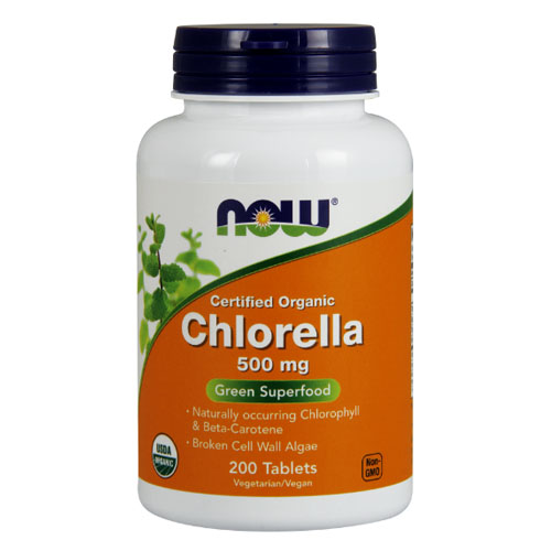 NOW Chlorella 500 мг 200 таблеток - Хлорелла водоросль