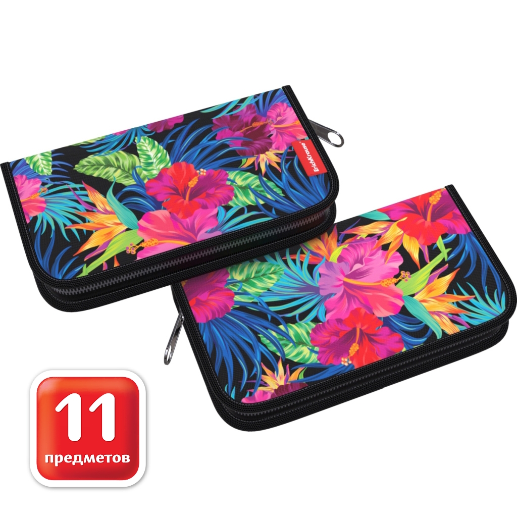 

Пенал-книжка с наполнением ErichKrause® 110x205x25мм Flowers