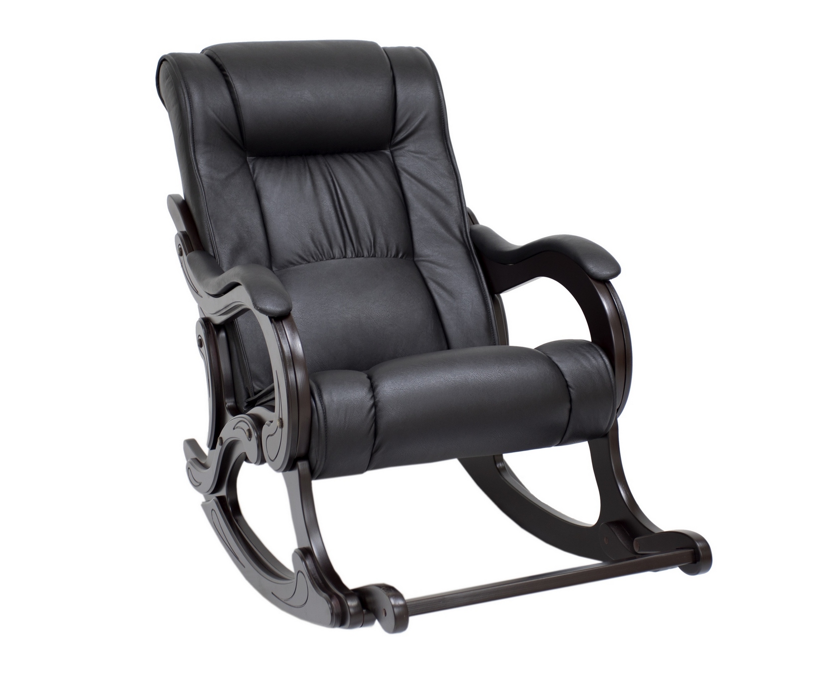 фото Кресло-качалка мебель импэкс кресло-качалка комфорт модель 77 венге, oregon 120, иск. кожа