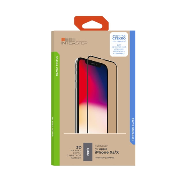 Защитное стекло InterStep для Apple iPhone X/iPhone XS (IS-TG-IPHONXS3B-UA3B202)