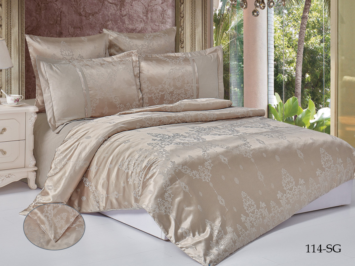

Комплект постельного белья Cleo Satin jacquard 31/114-SG, евро, Постельное белье Cleo 'Satin jacquard' евро 200*220*1 230*250*1 50*70+5*2 70*70*2 31/114-SG