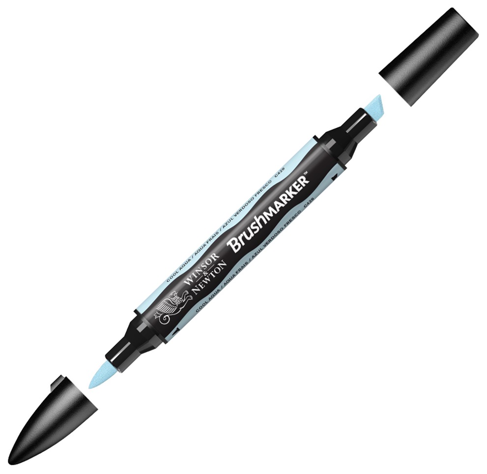

Аквамаркер Winsor&Newton Brush Marker Cool Aqua голубой