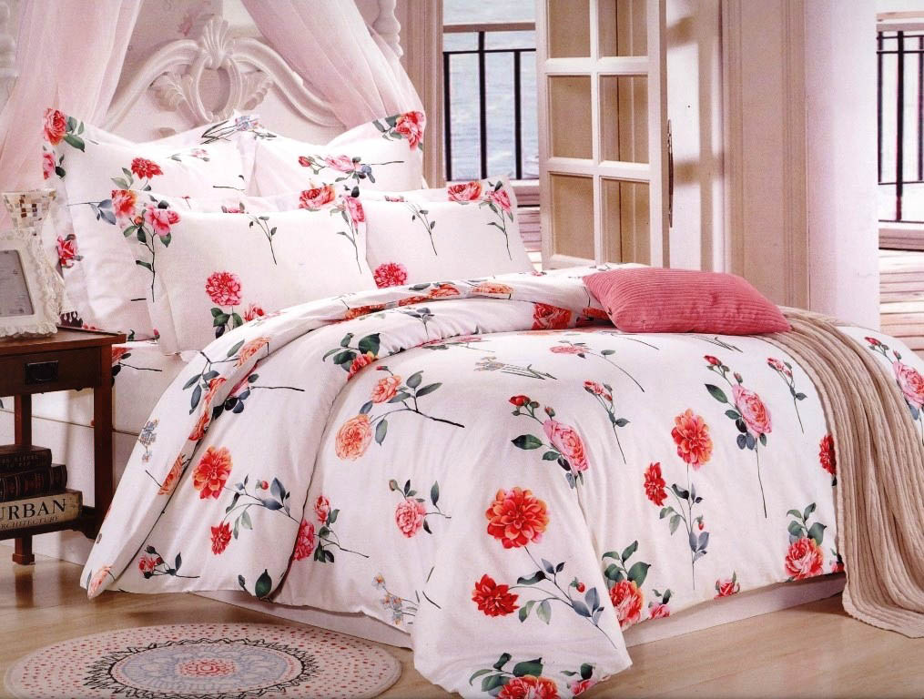 

Комплект постельного белья Valtery Alondra 2-спальный розовый, Разноцветный, Alondra