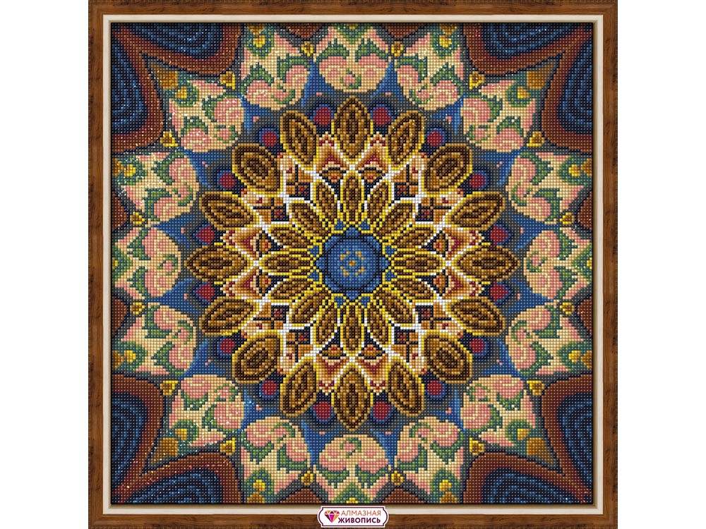 

Алмазная вышивка Алмазная Живопись Мандала благополучия, 40x40 см, Мандала благополучия
