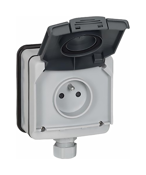 

Розетка LeGrand "PLEXO", 2P+3, 16 А, IP66, артикул 090466, Серый