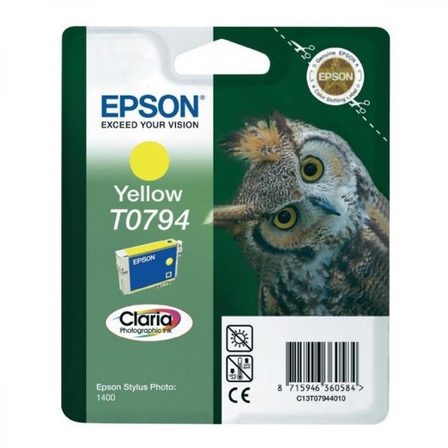 фото Картридж для струйного принтера epson t0794 (c13t07944010) желтый, оригинал
